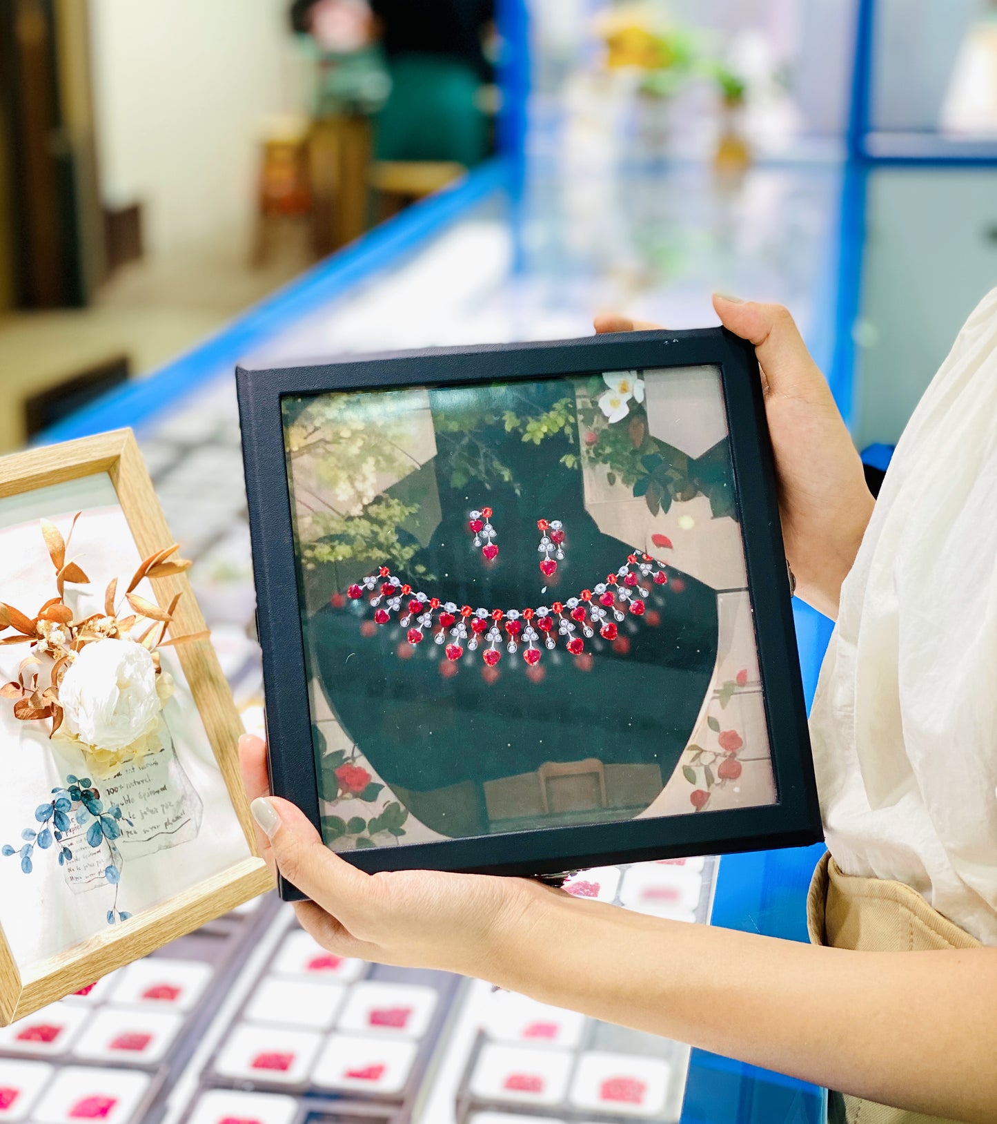 C20 Matching Box "Heartbeat" 9.822ct Ruby Necklace & Earring Set