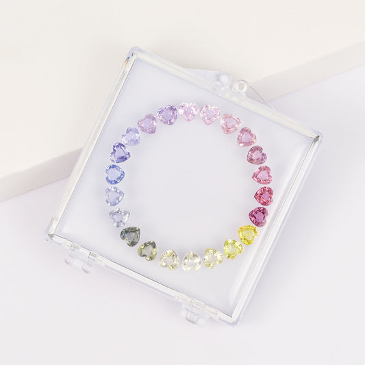 Gemstone Set Heart-Shaped Sapphire Bracelet