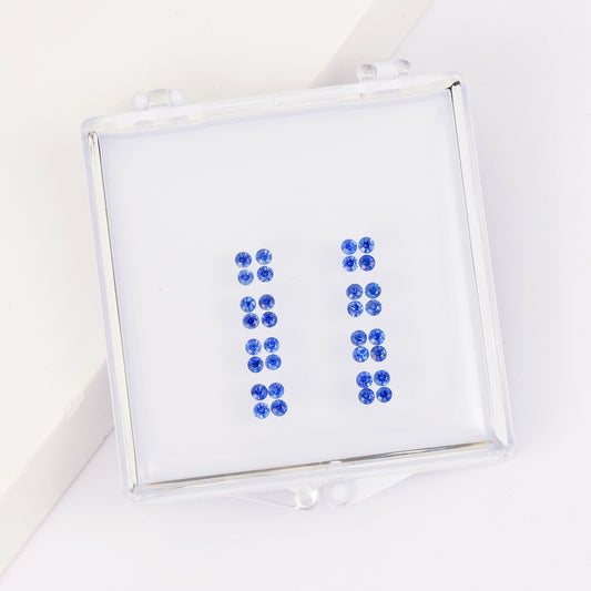 Gemstone set box round sapphire clover ring