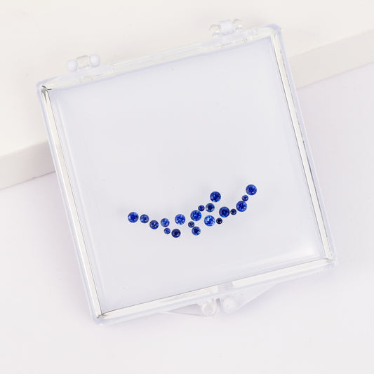 Gemstone set box 1.4~2.3mm round sapphire full star collar necklace