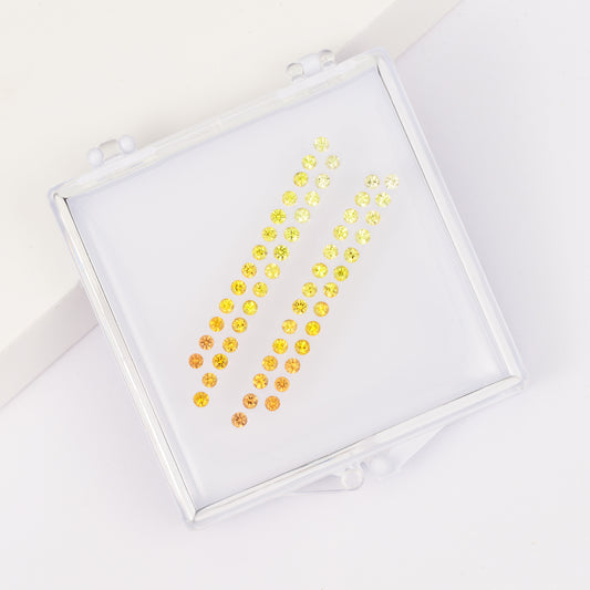 Gemstone set box round orange sapphire ombre earrings