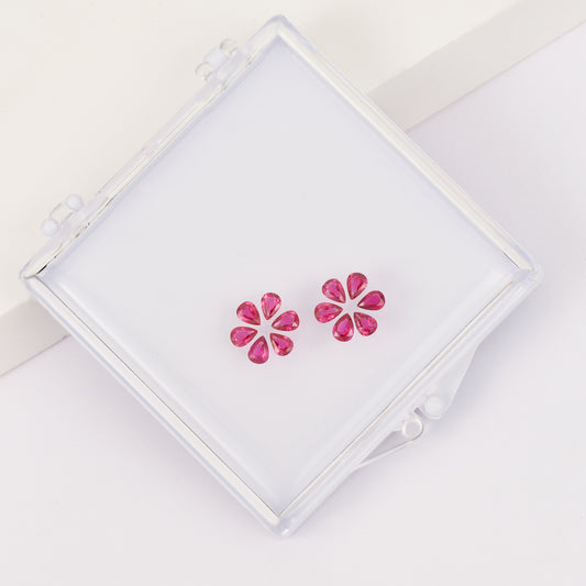 Gemstone set box with 3*4mm pear-shaped ruby HARRY WINSTON earrings.