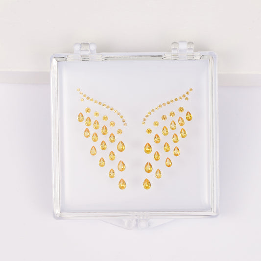 Gemstone set box orange sapphire earrings.