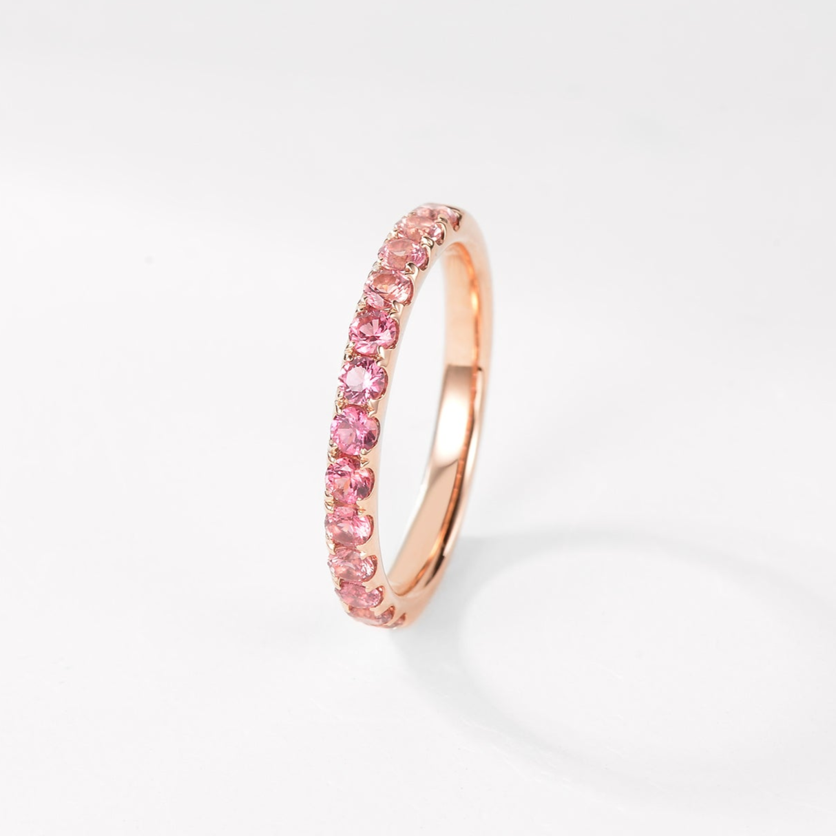 Padparadscha Ring | Round-cut Version| 18K Rose Gold | Natural Gemstone
