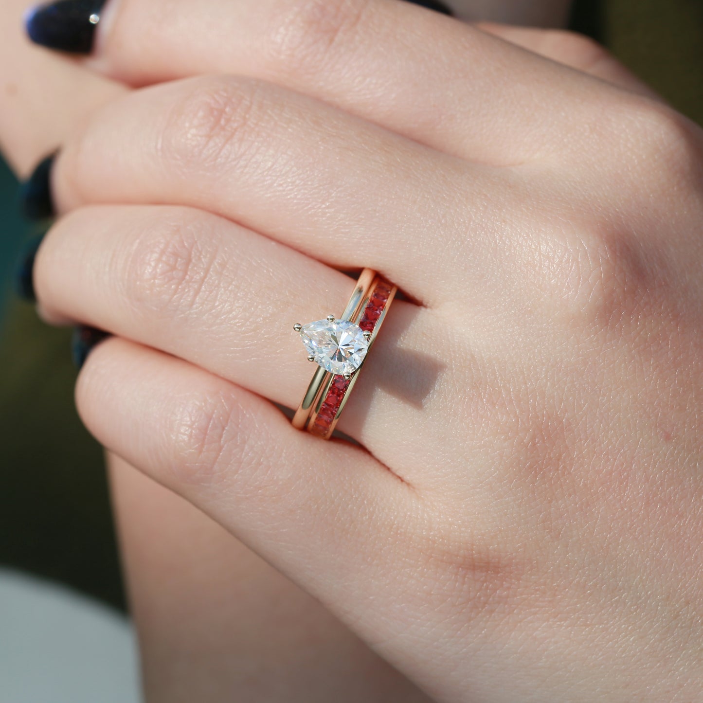 Padparadscha Princess Ring | 18K gold