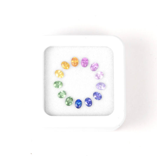 2.6ct colored sapphire donut cluster