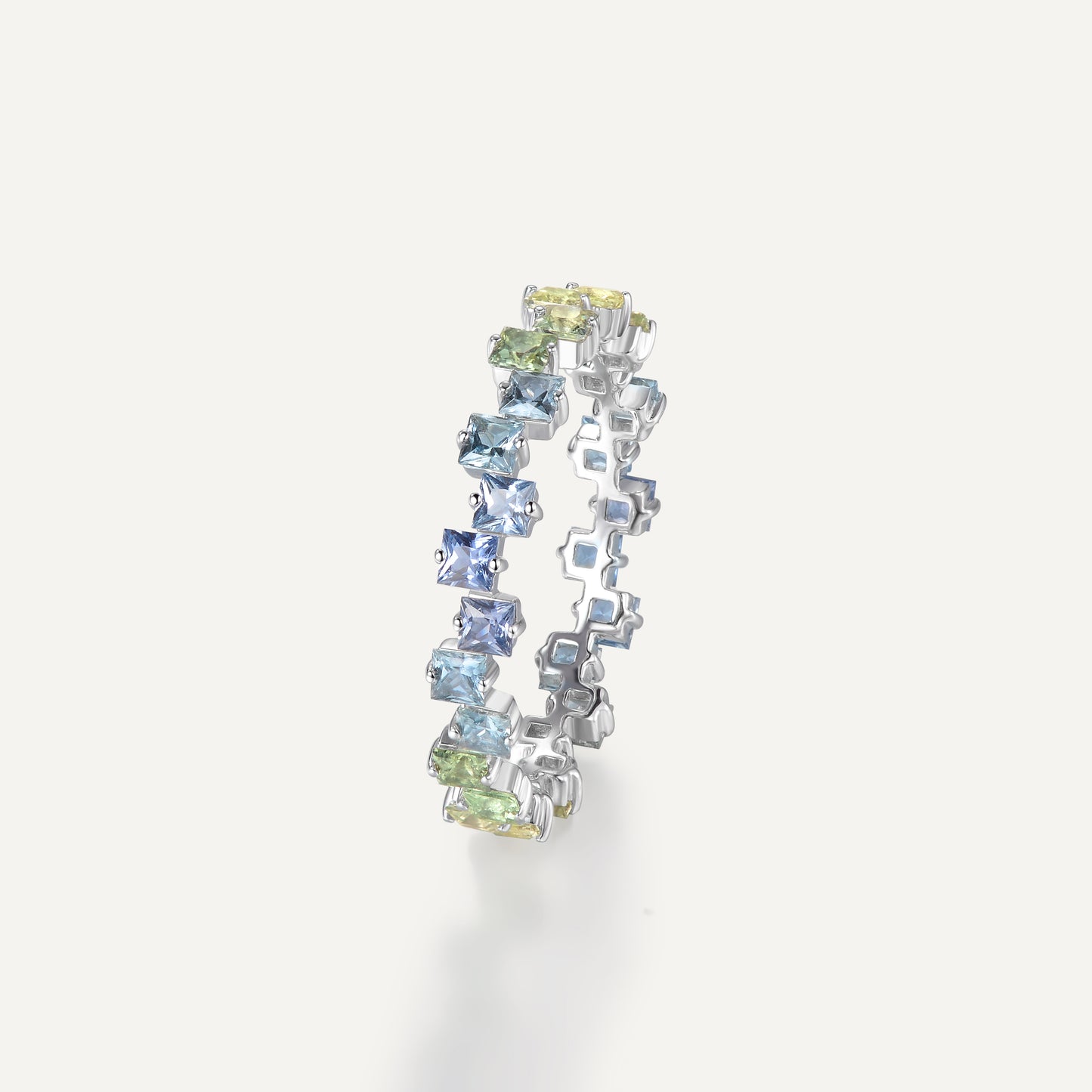 Moonlit Starry Woods  Ring | 18K White Gold | Natural Gemstone