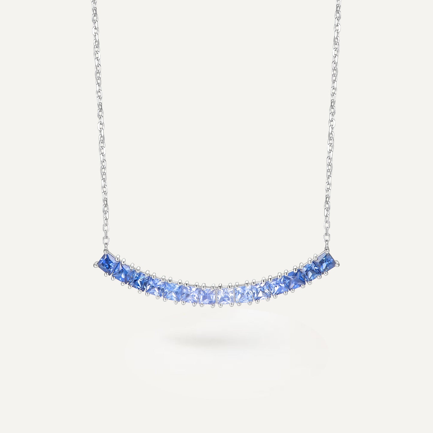 Smiling Sky Sapphire Necklace | 18K White Gold | Natural Gemstone