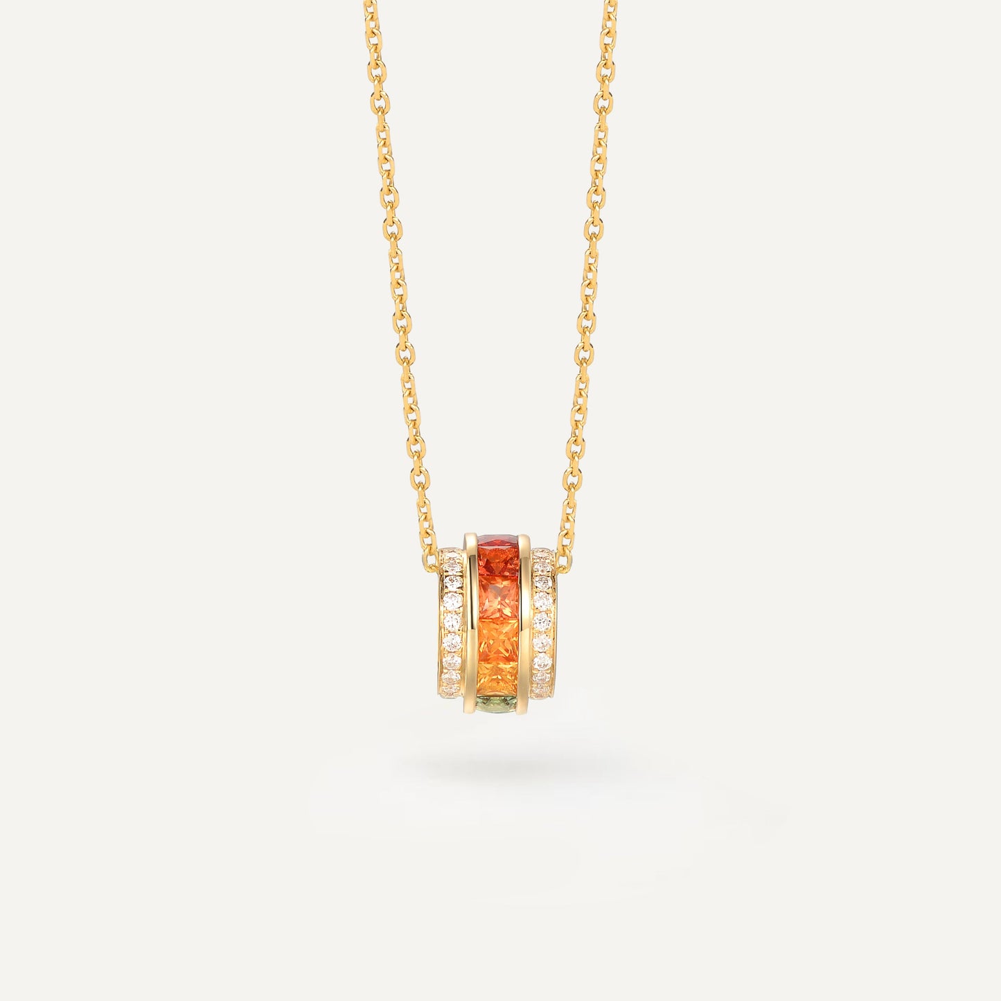 Rainbow Loop Necklace | 18K Yellow Gold | Natural Colored Sapphire