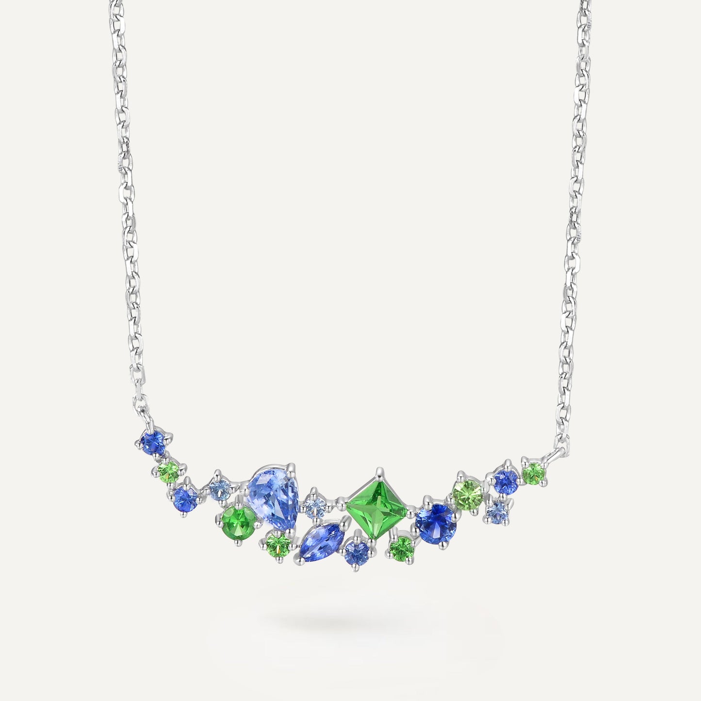 Monet Garden Smile Necklace |18K White Gold