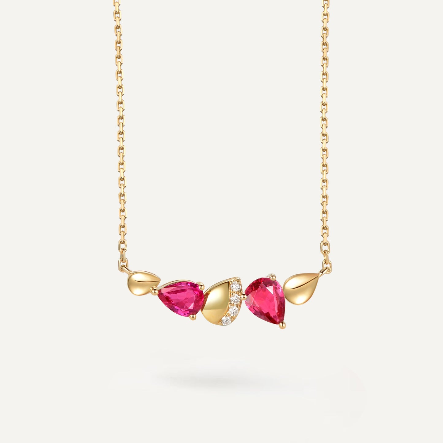 Ruby Gemini Collar Necklace | 18K Yellow Gold | Natural Gemstone