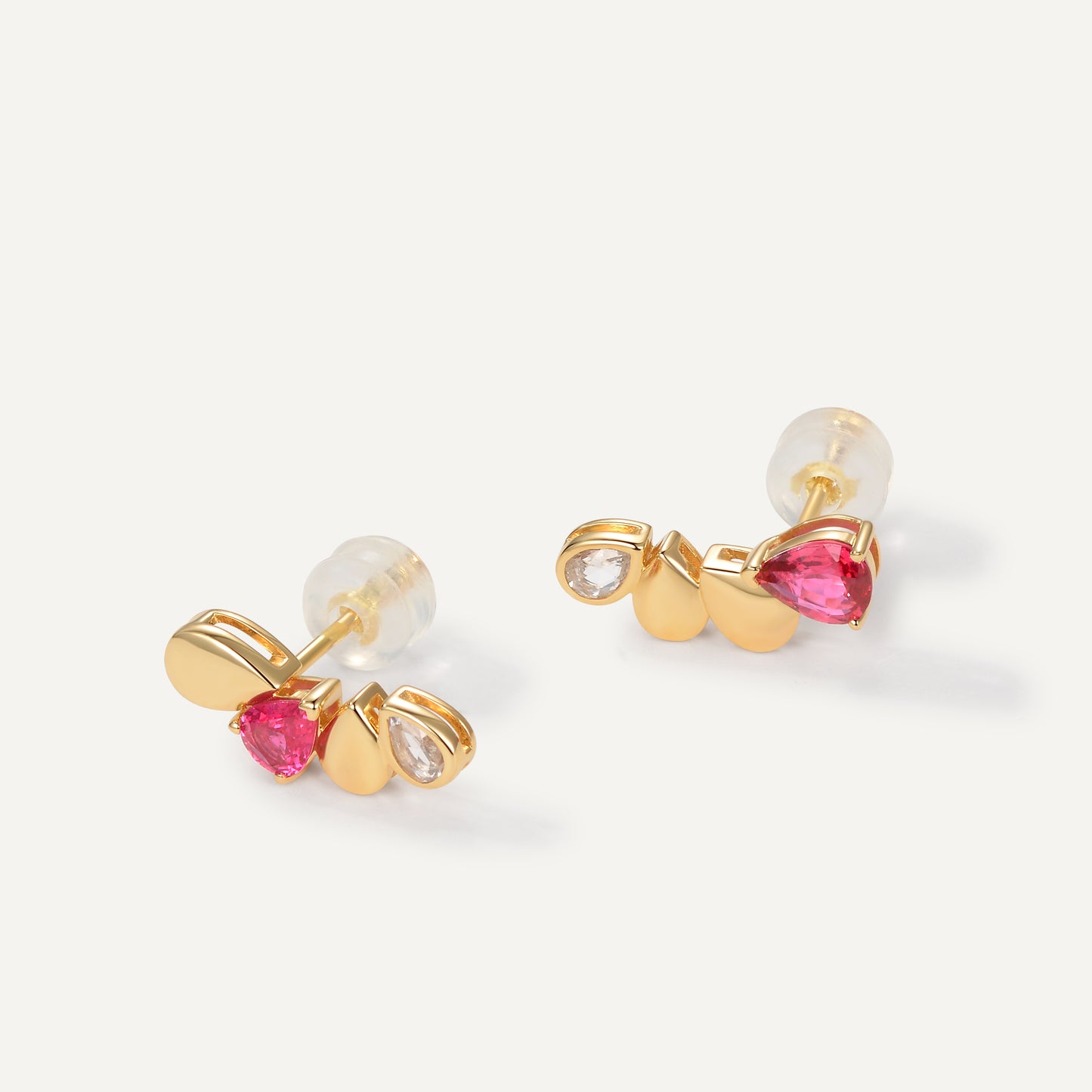 Ruby Gemini Earrings 18K Yellow Gold