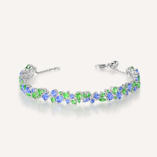 Monet Garden Bracelet |Adjustable Chain Version| 18K White Gold | Natural Gemstone