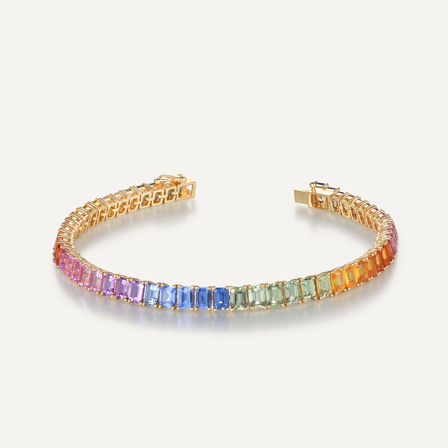Rainbow Palette Bracelet | 18K yellow gold | Natural Gemstone