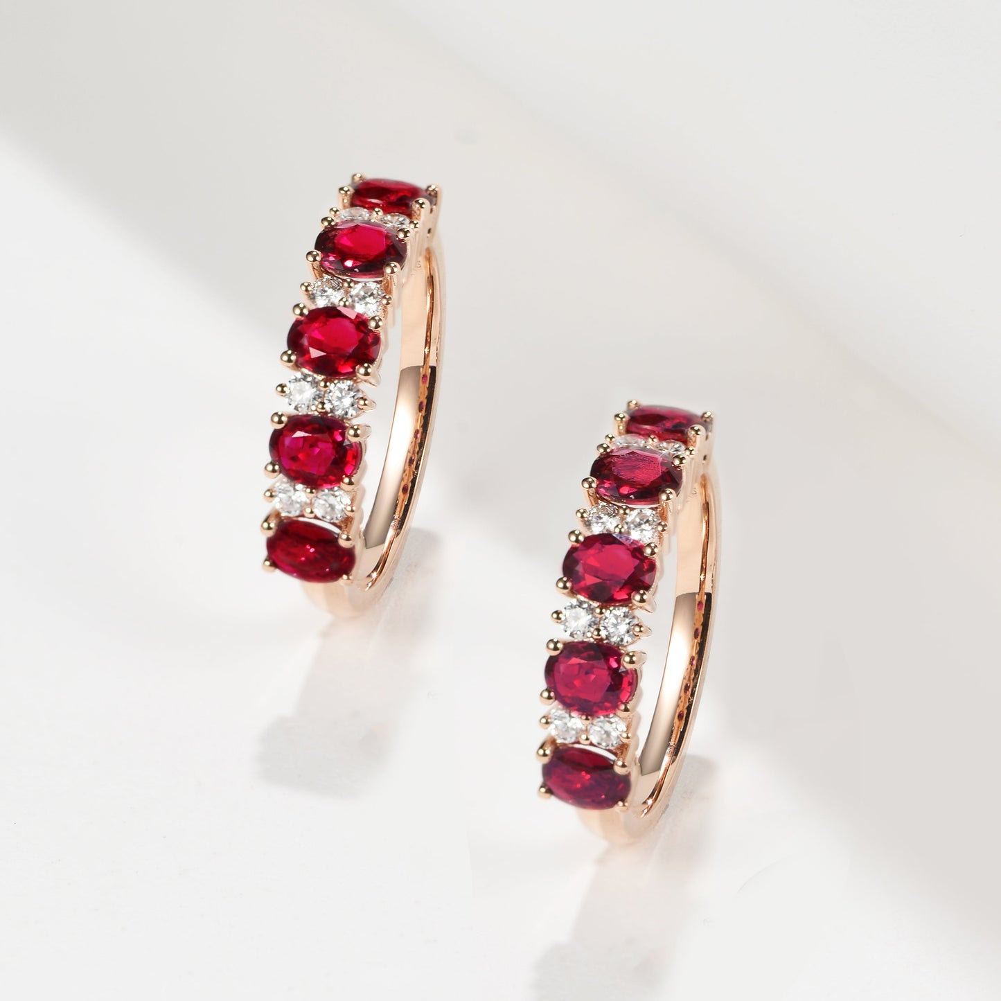 Pigeon Blood Ruby Eternity Ring |18K rose gold | Natural Gemstone