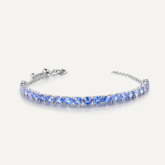 Starry Sea Bracelet |Horizontal Version| 18K white gold | Natural Sapphire