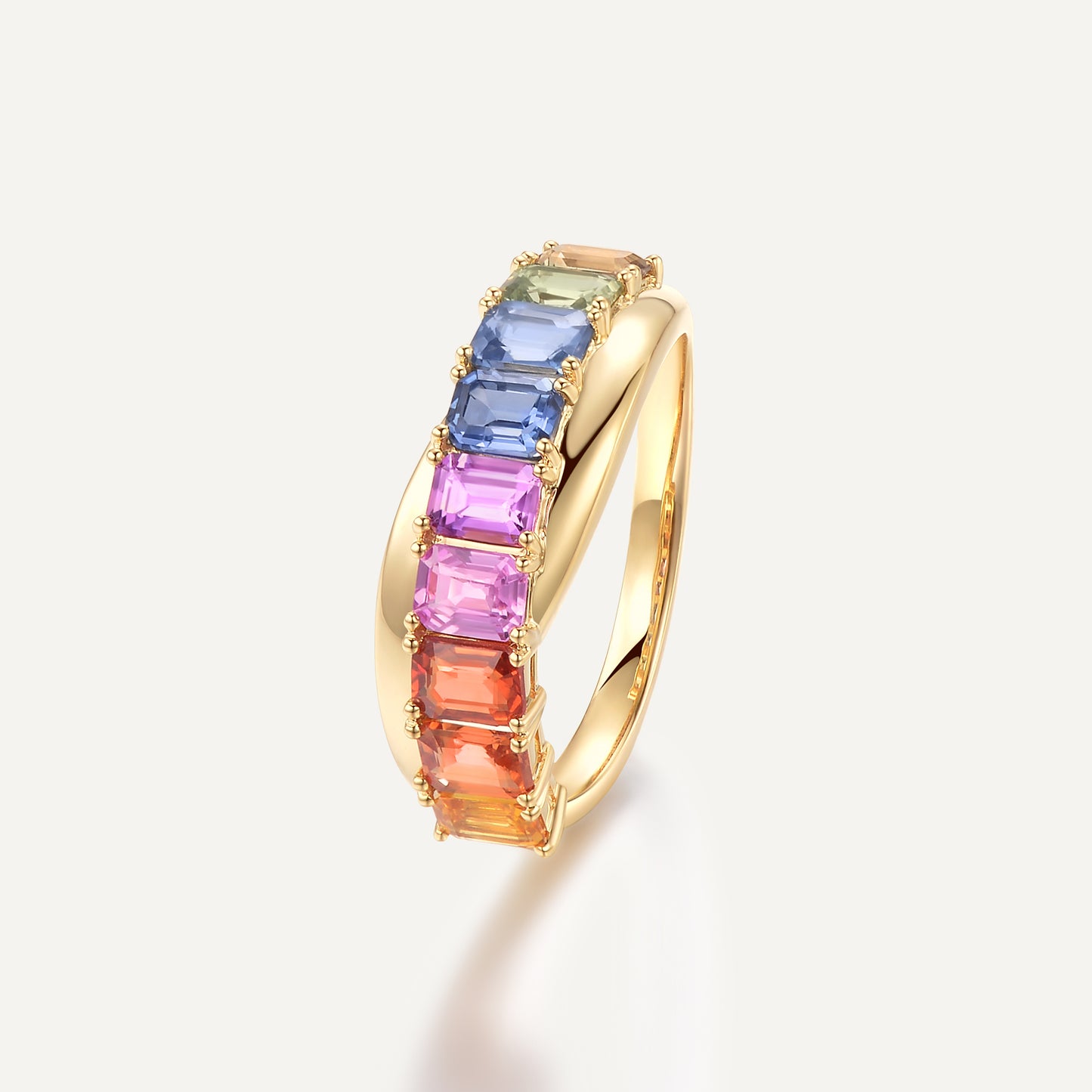 Rainbow Palette  Ring | 18K Gold | Natural Sapphires
