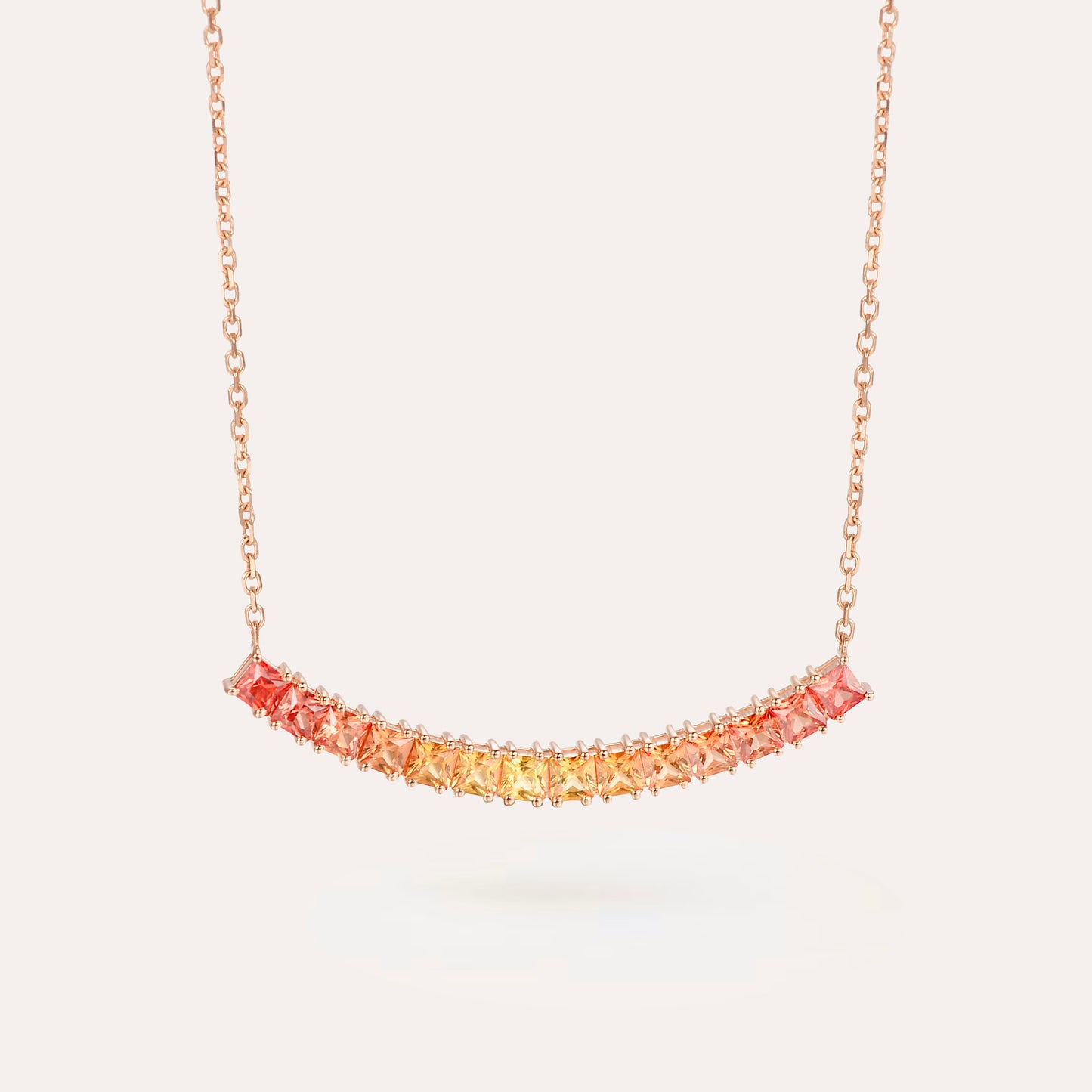 Smiling Sunrise Color Necklace | 18K rose gold | Adjustable Chain