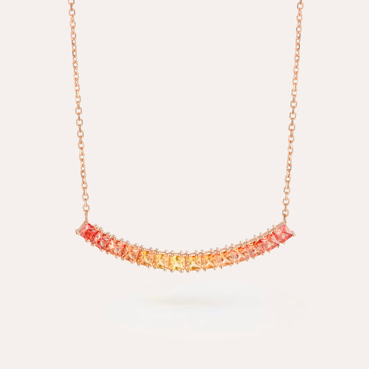 Smiling Sunrise Color Necklace | 18K rose gold | Adjustable Chain