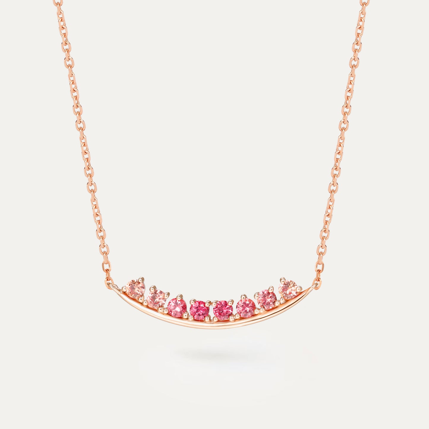 Smiling Sunset Color Necklace | 18K rose gold |Adjustable Chain