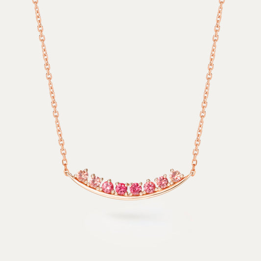 Smiling Sunset Color Necklace | 18K rose gold |Adjustable Chain