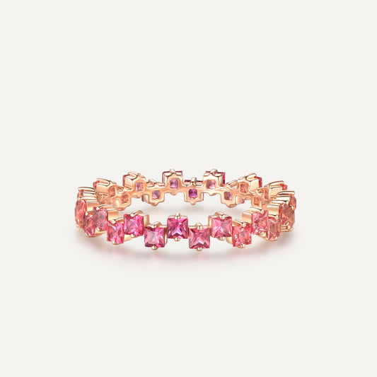Padparadscha Starry Ring | 18K Rose Gold | Natural Gemstone