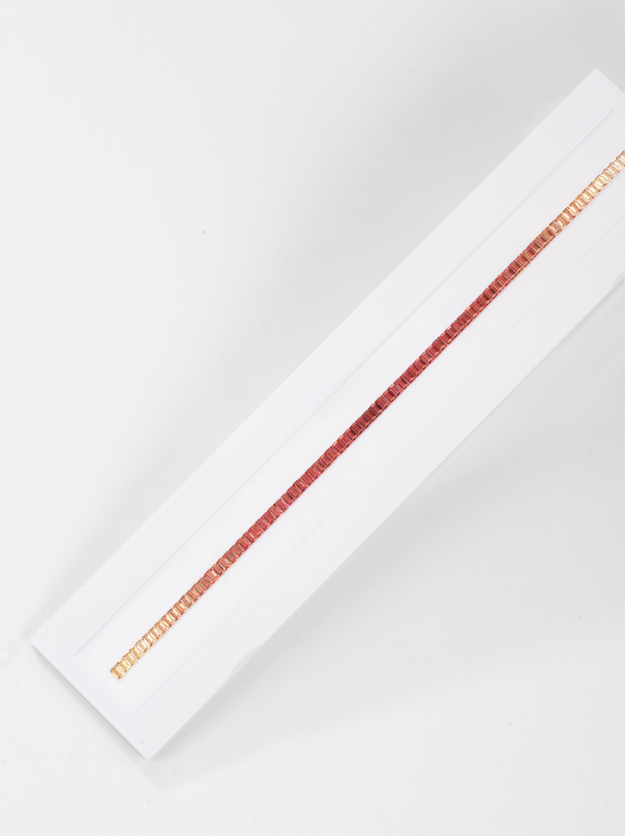 7.953ct Padparadscha (sunset color) rectangular bracelet set