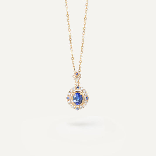 Sapphire Mirage Diamond Necklace | 18k Gold | Natural Gemstone