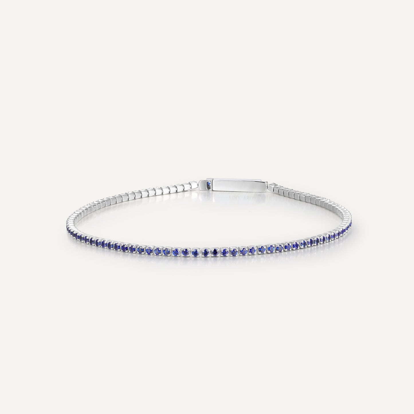 Sapphire Tennis Bracelet | 18K white gold | Natural Gemstone