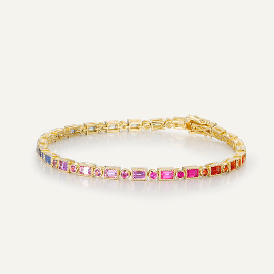 Rainbow Box Bracelet | Original Version | 18K Gold | Natural Colored Sapphire