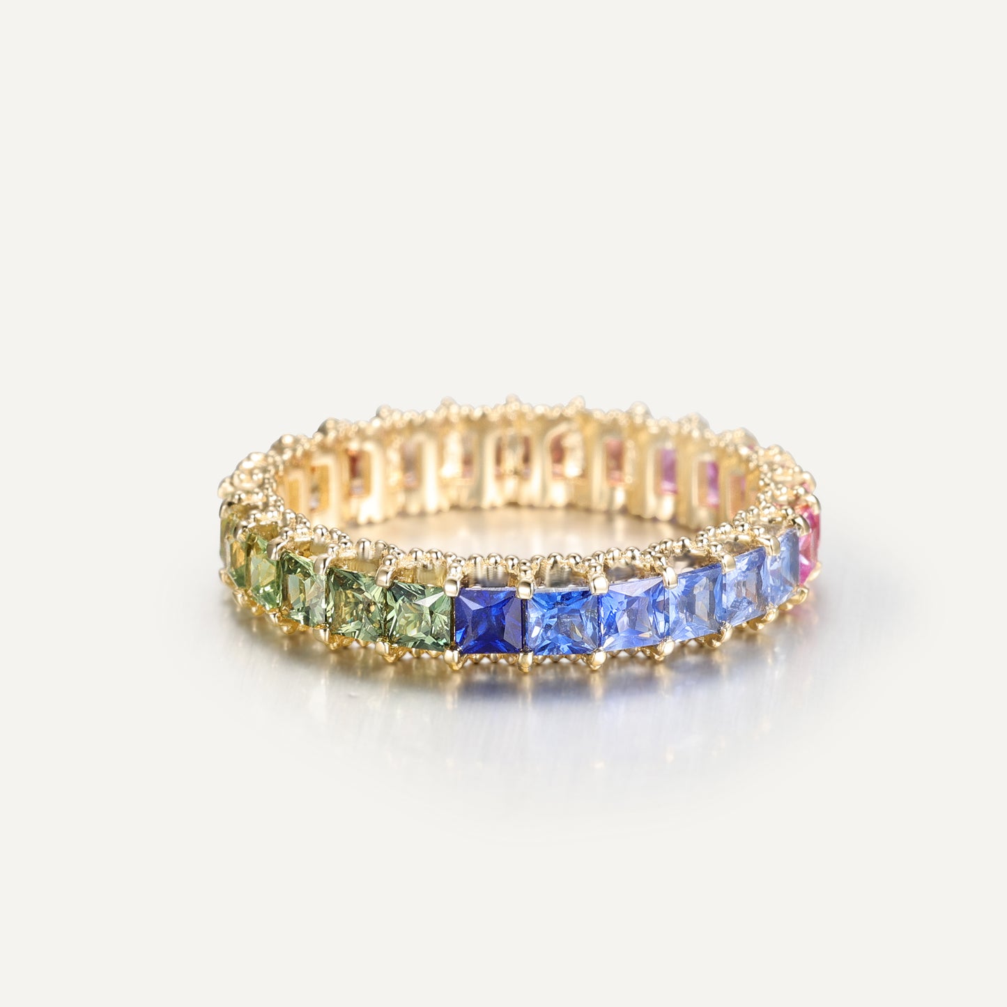Rainbow Sugar Ring | 18K yellow gold | Natural Colored Sapphire