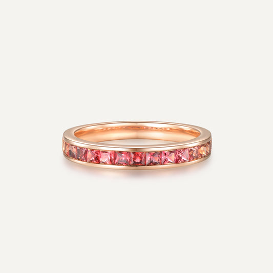 Padparadscha Princess Ring | 18K Rose Gold | Natural Gemstone