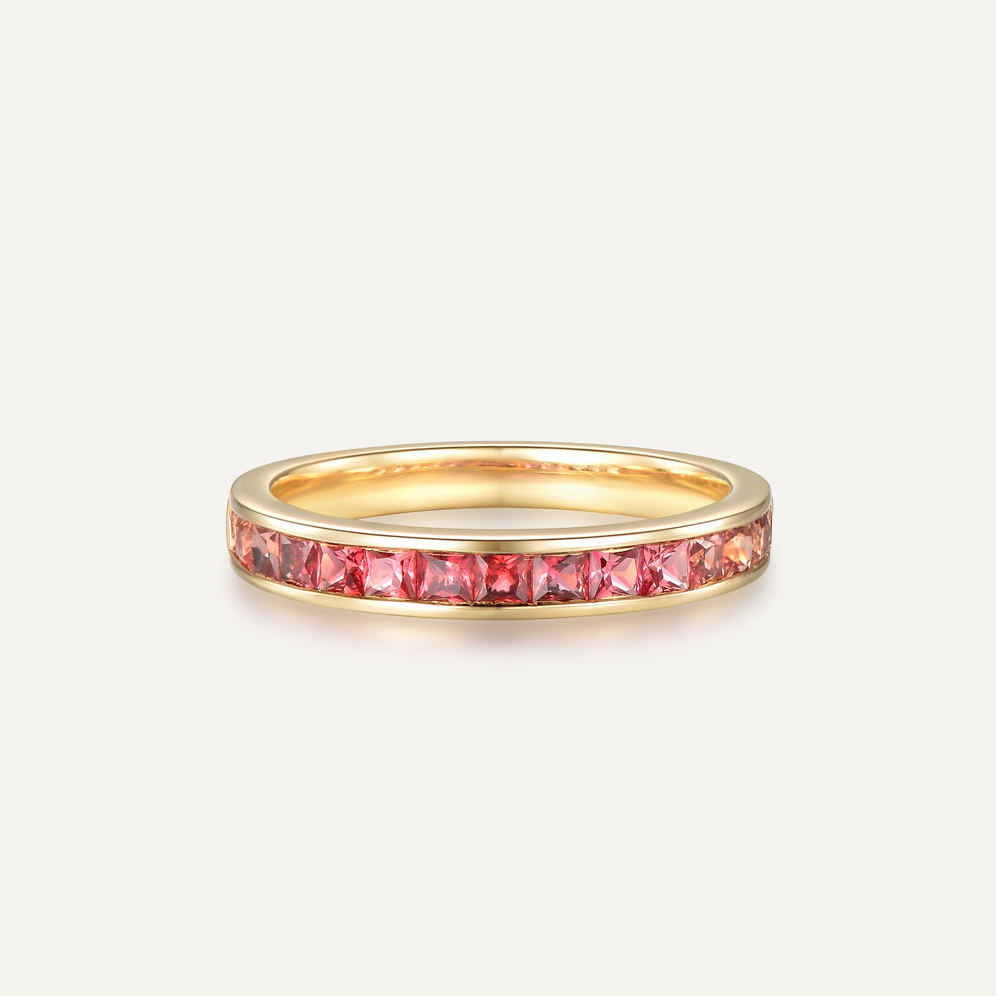 Padparadscha Princess Ring | 18K gold