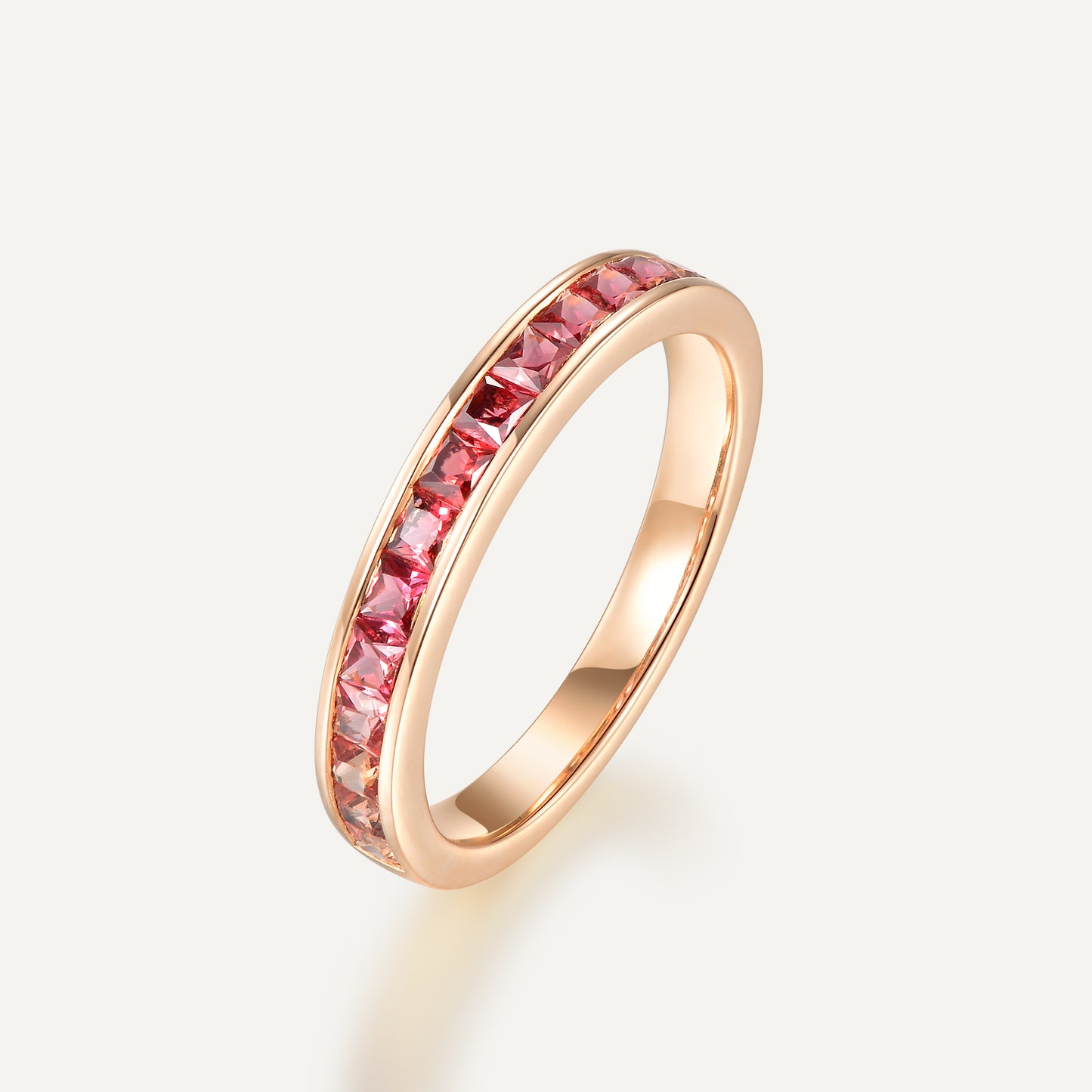 Padparadscha Princess Ring | 18K Rose Gold | Natural Gemstone
