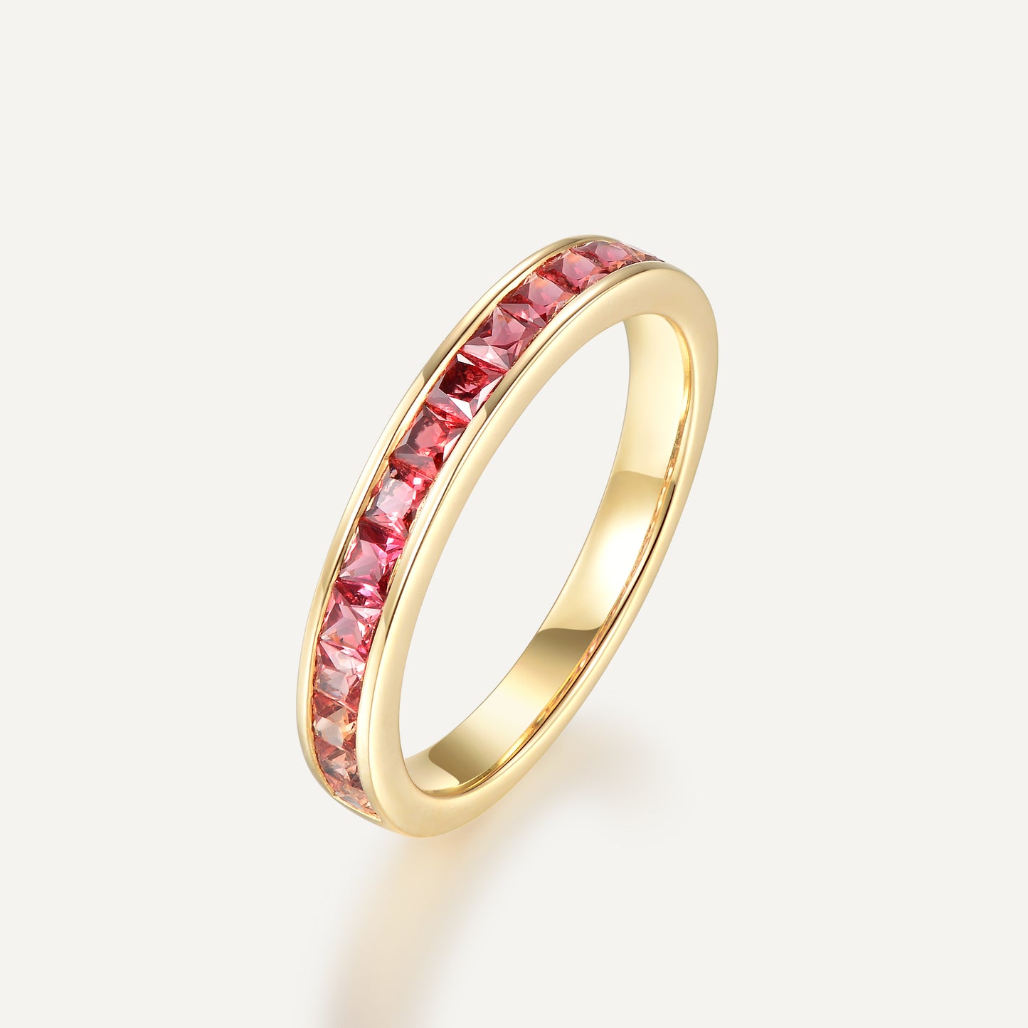 Padparadscha Princess Ring | 18K gold