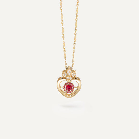 Eternal Ruby Flow Necklace | 18k yellow gold | Natural Gemstone
