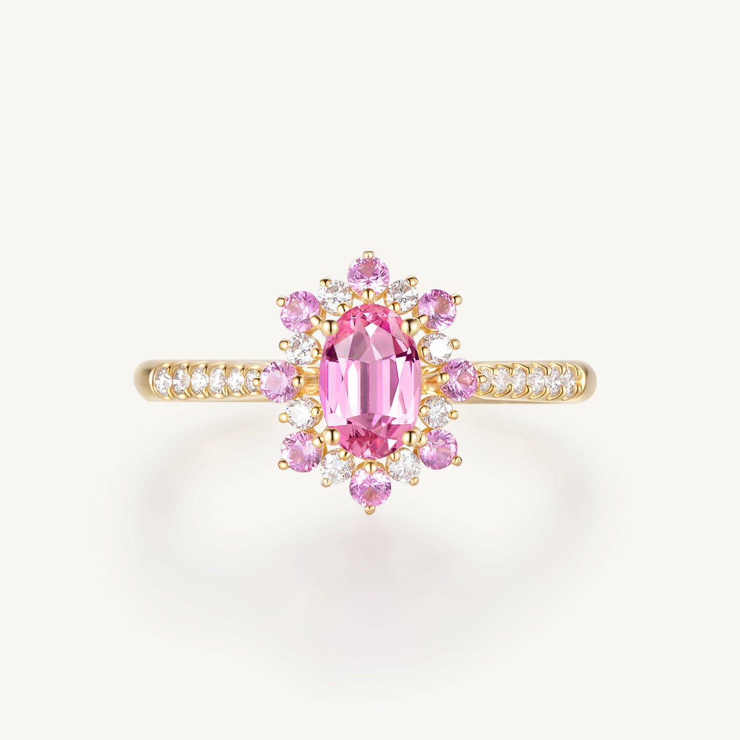 Sakura Blossom Sapphire Ring | 18k yellow gold | Natural Gemstone
