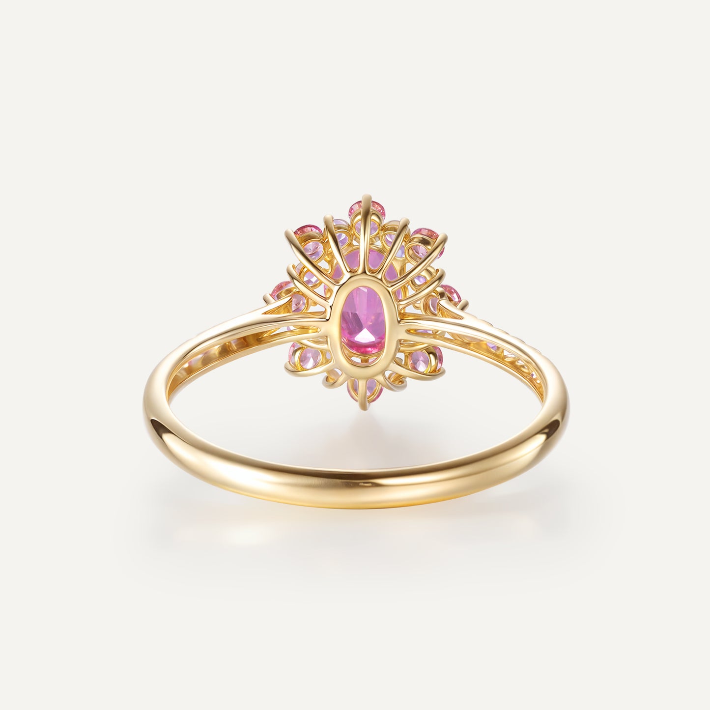 Sakura Blossom Sapphire Ring | 18k yellow gold | Natural Gemstone