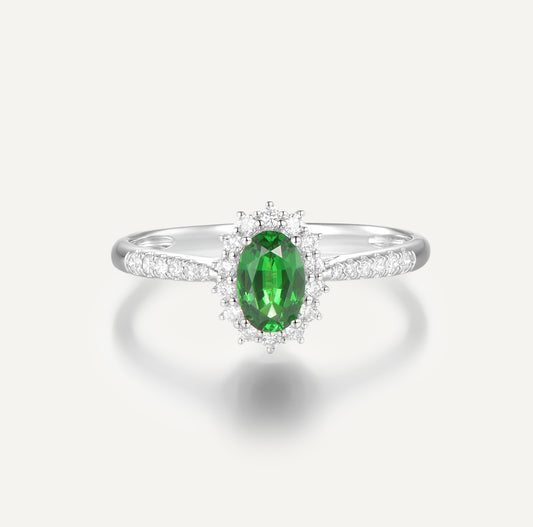 Whisper of the Forest Tsavorite  Ring | 18K white gold | Natural Gemstone