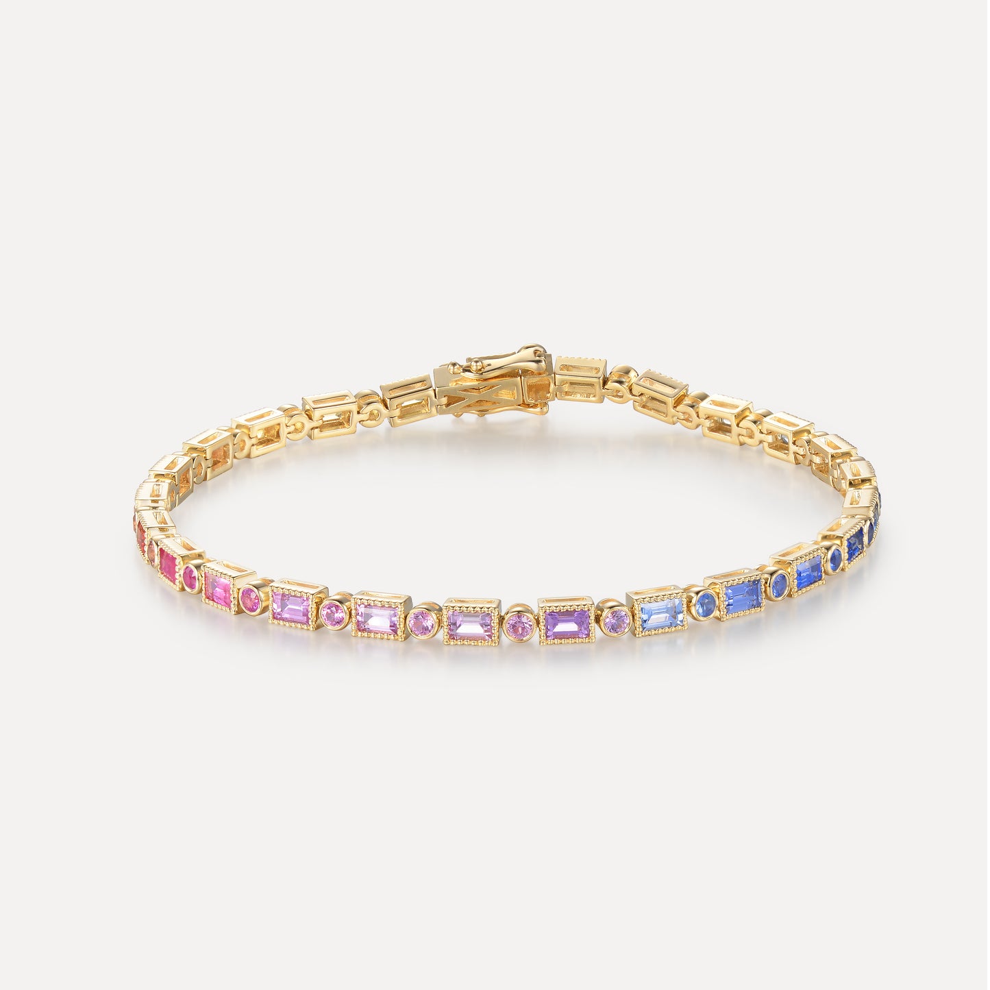 Rainbow Box Bracelet | Original Version | 18K Gold | Natural Colored Sapphire