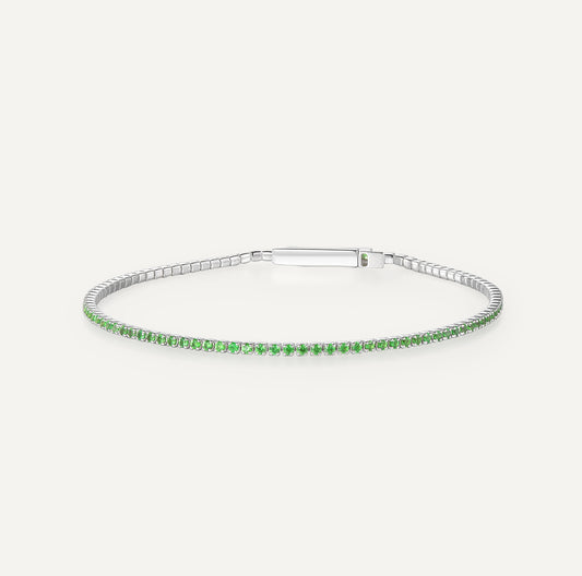 Tsavorite Tennis Bracelet | 18K Gold | Natural Gemstone