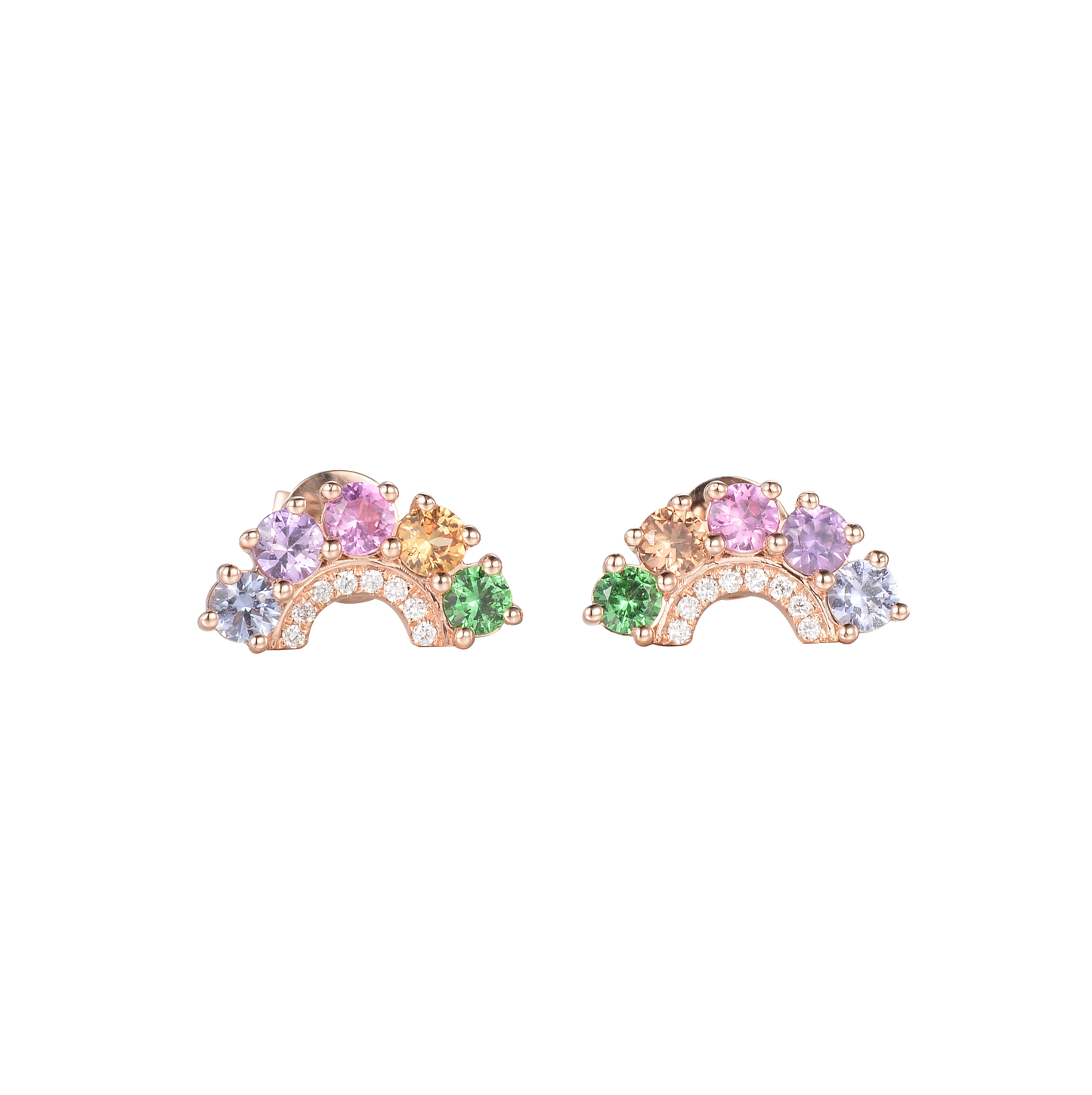 Rainbow Arch Earring | 18K gold | Natural Gemstone