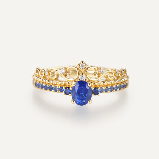 Crown Royale Sapphire Ring | 18K Gold | Natural Gemstone