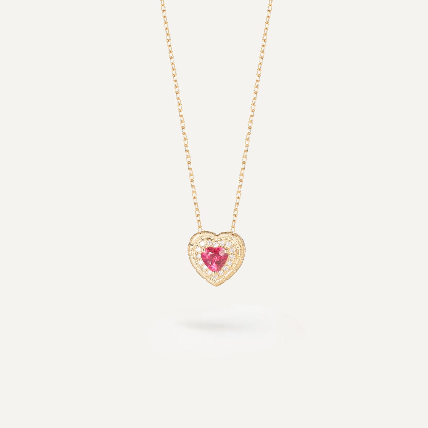 Ruby Beloved Heart Pendant | 18K Yellow Gold | Natural Gemstone