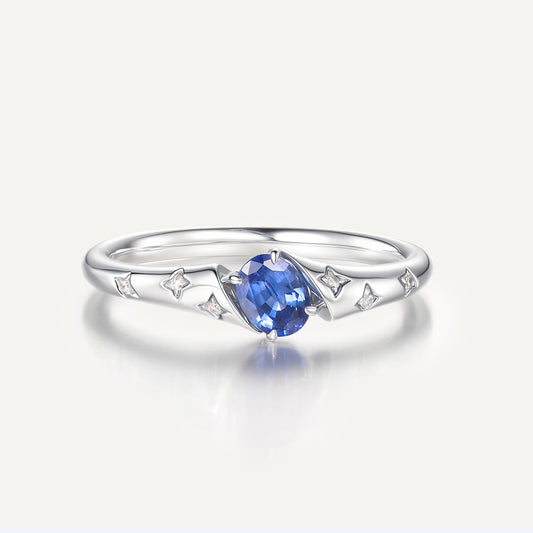 Sapphire Meteor  Ring | 18K white gold | Natural Gemstone