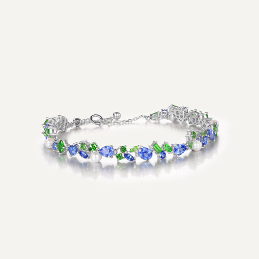 Monet Garden Bracelet |Pearls Version| 18K White Gold | Natural Gemstone