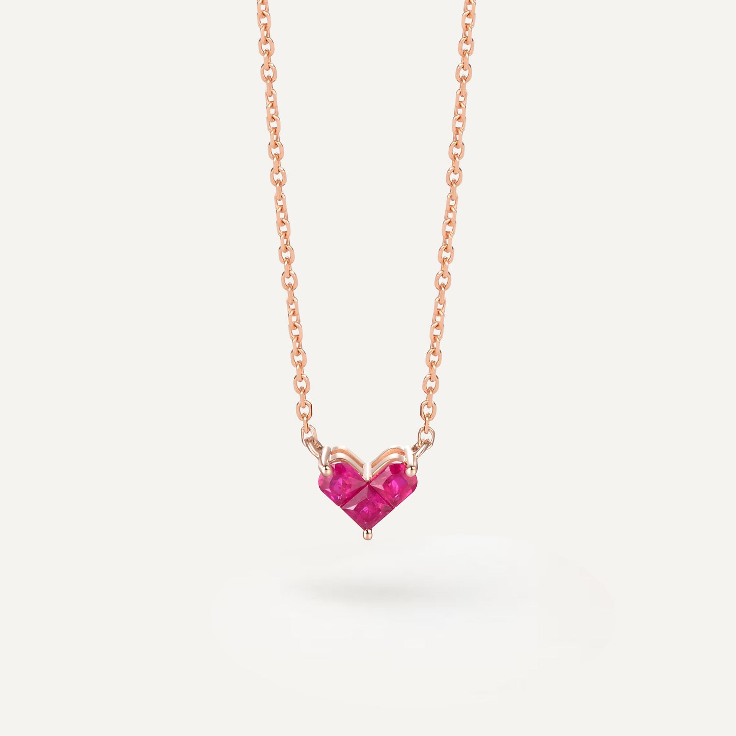 Ruby Love Knot Clavicle Necklace | 18K rose gold