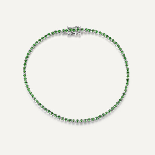 Tsavorite Tennis  Bracelet | 18K  Gold | Natural Gemstone