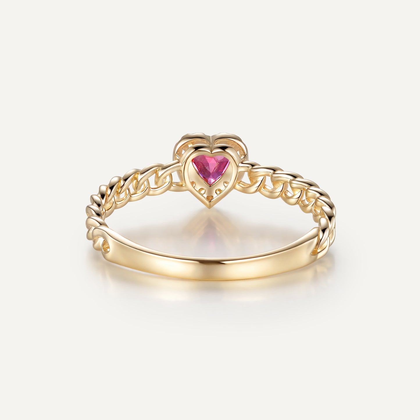 Crimson Heart Ring | 18K yellow gold