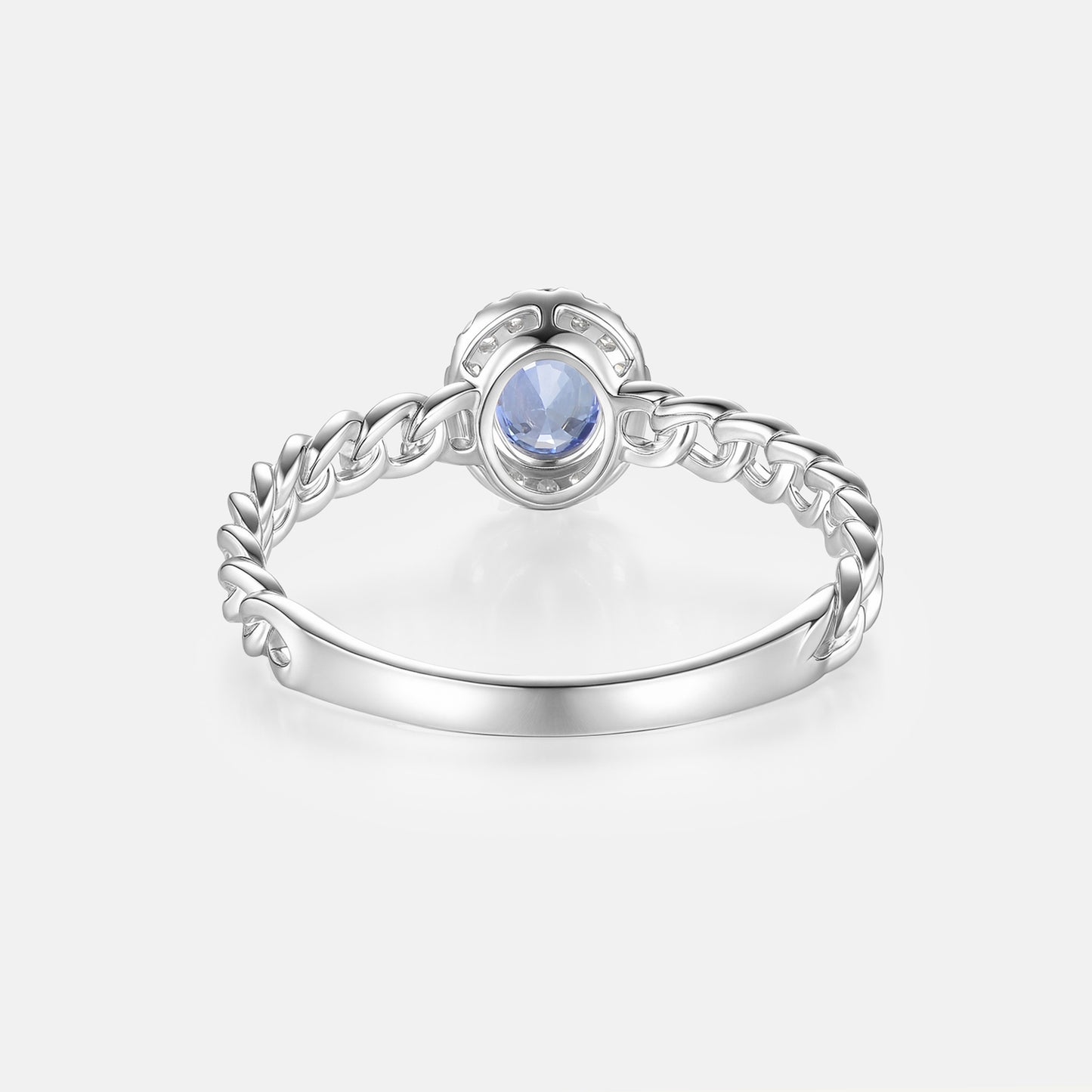 Celestial Egg Sapphire Ring | 18K white gold | Natural Gemstone